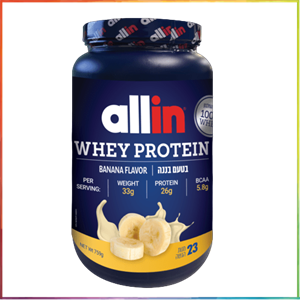 אבקת חלבון ALL IN 100% WHEY בטעם בננה